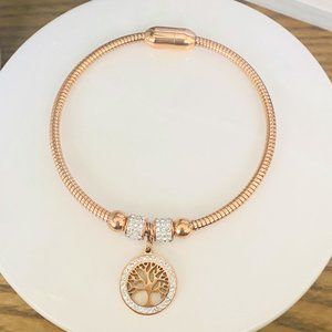 Rose Gold Tree Of Life Bracelet